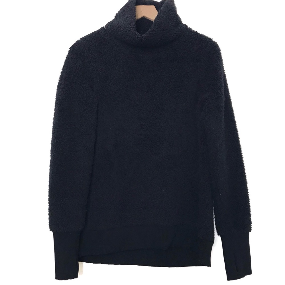 ATHLETA 80s Nirvana Sherpa Fleece Turtleneck Pullover Sweater S